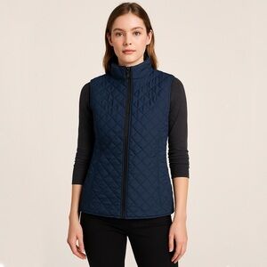 NWT Van Heusen Navy Quilted Puffer Vest Size Small